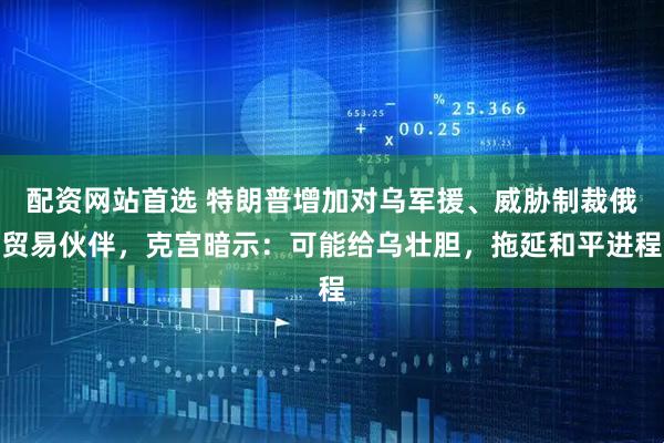 配资网站首选 特朗普增加对乌军援、威胁制裁俄贸易伙伴，克宫暗示：可能给乌壮胆，拖延和平进程